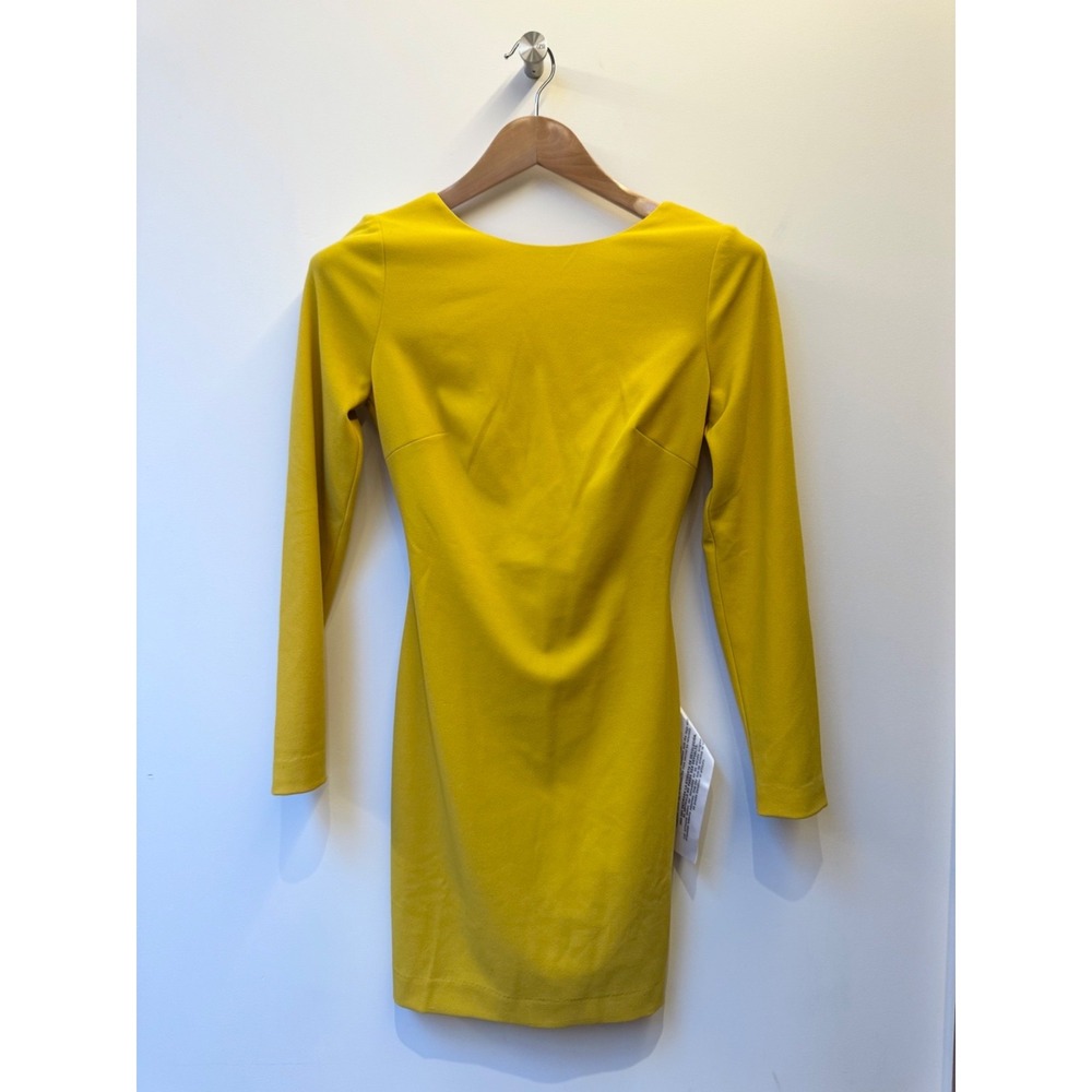Dress the Population Statement Yellow Long Sleeve Mini Dress Size XS NWT!